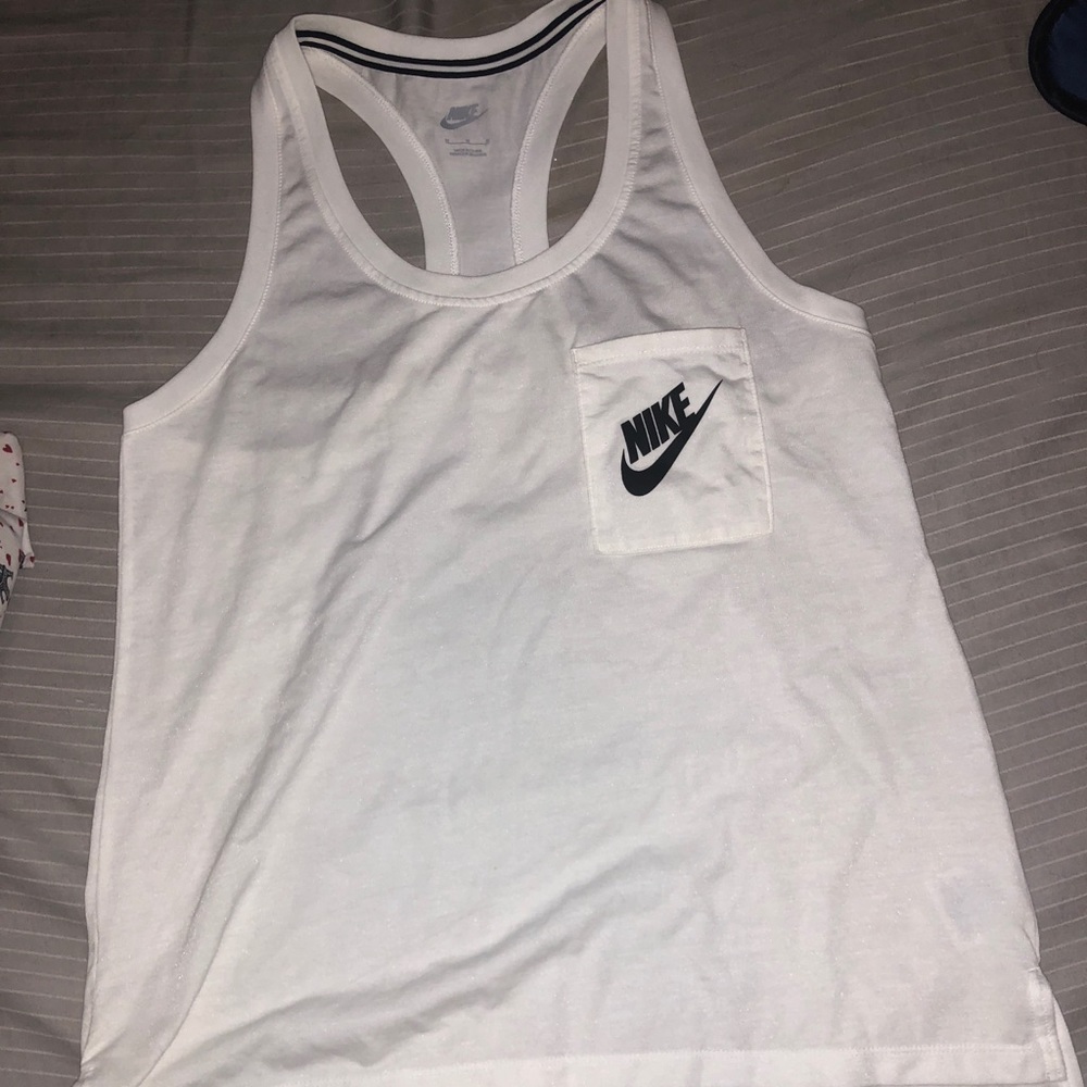 Nike white racer back tunic tank